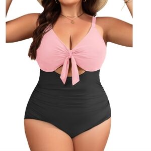 Aqua Eve Plus Size One Piece Swimsuit for Women Tummy Control Bathing Suit